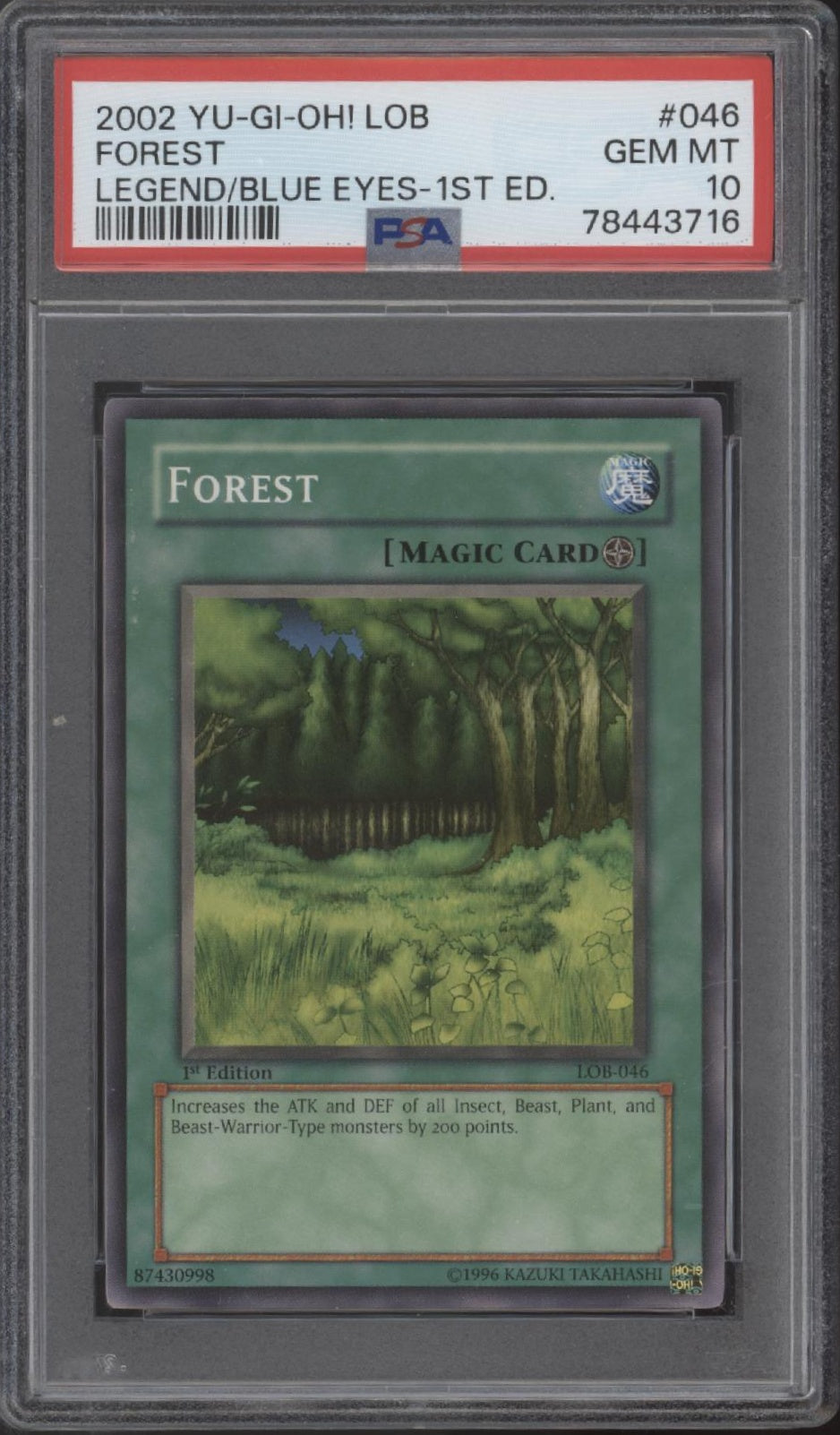 Forest Yu-Gi-Oh! LOB 1st Edition #046 PSA 10 #1