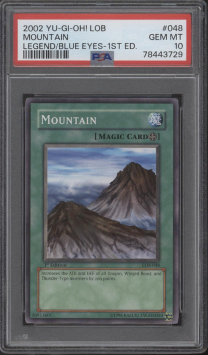 Mountain Yu-Gi-Oh! LOB 1st Edition #048 PSA 10