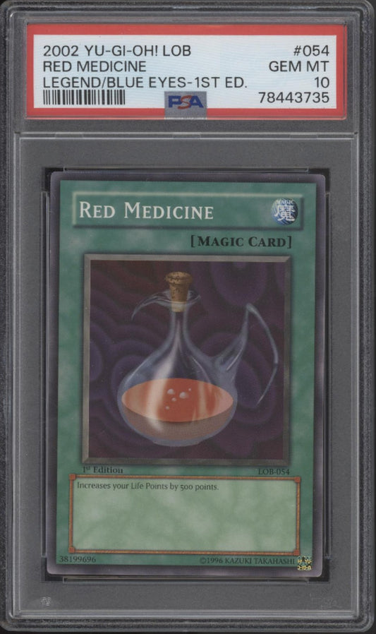 Red Medicine Yu-Gi-Oh! LOB 1st Edition #054 PSA 10
