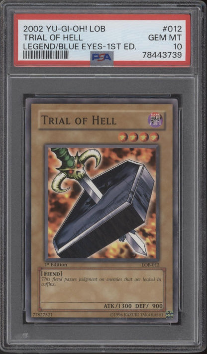 Trial of Hell Yu-Gi-Oh! LOB 1st Edition #012 PSA 10