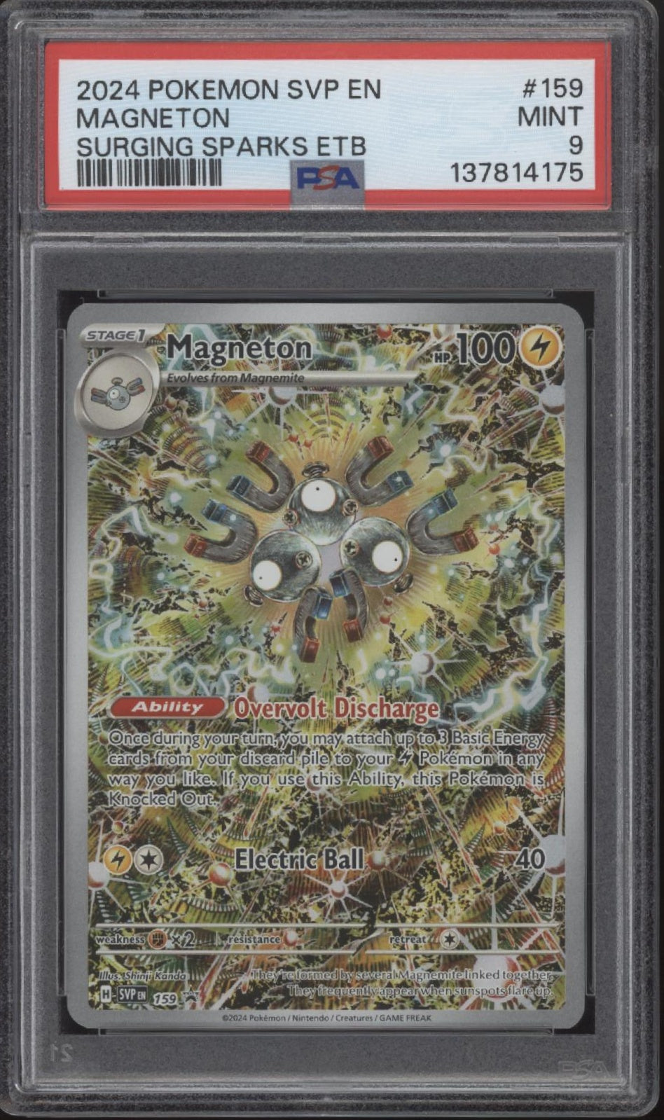 Magneton Pokemon Surging Sparks Elite Trainer Box #159 PSA 9 #3