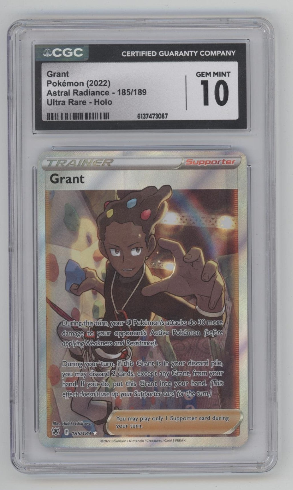 Grant Pokemon Astral Radiance Ultra Rare Holo #185 CGC 10