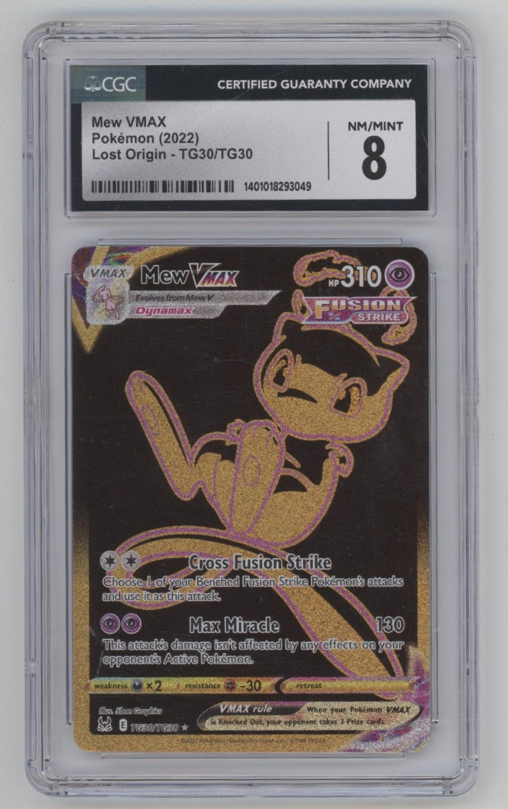 Mew VMAX Pokemon Lost Origin #TG30 CGC 8