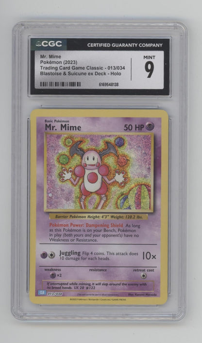 Mr. Mime Pokemon Blastoise & Suicune ex Deck Holo #013 CGC 9