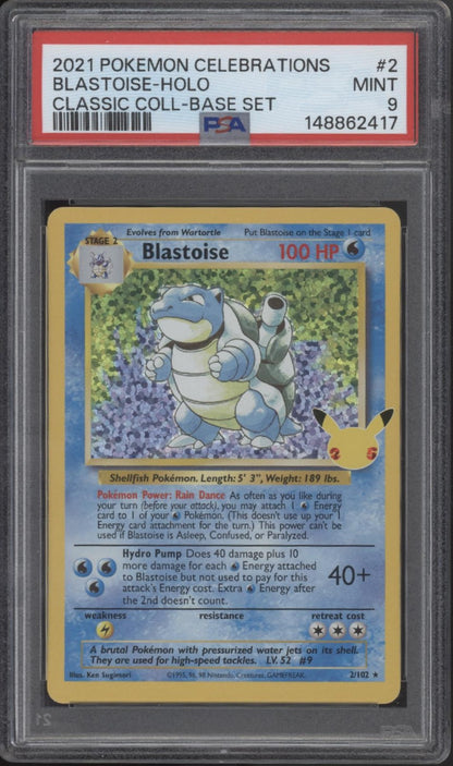 Blastoise Pokemon Celebrations Classic Collection Base Set Holo #2 PSA 9