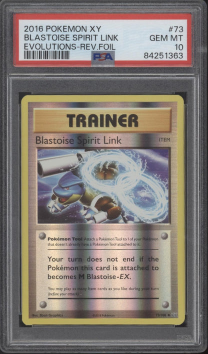 Blastoise Spirit Link Pokemon Evolutions Reverse Holo #73 PSA 10