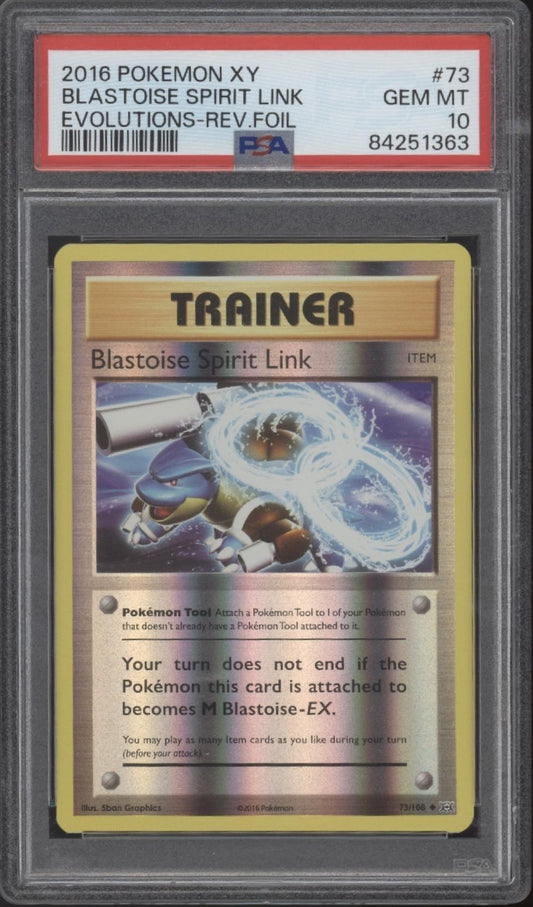 Blastoise Spirit Link Pokemon Evolutions Reverse Holo #73 PSA 10