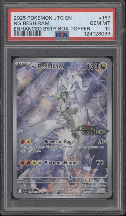 N's Reshiram Pokemon Journey Together Enhanced Topper #167 PSA 10
