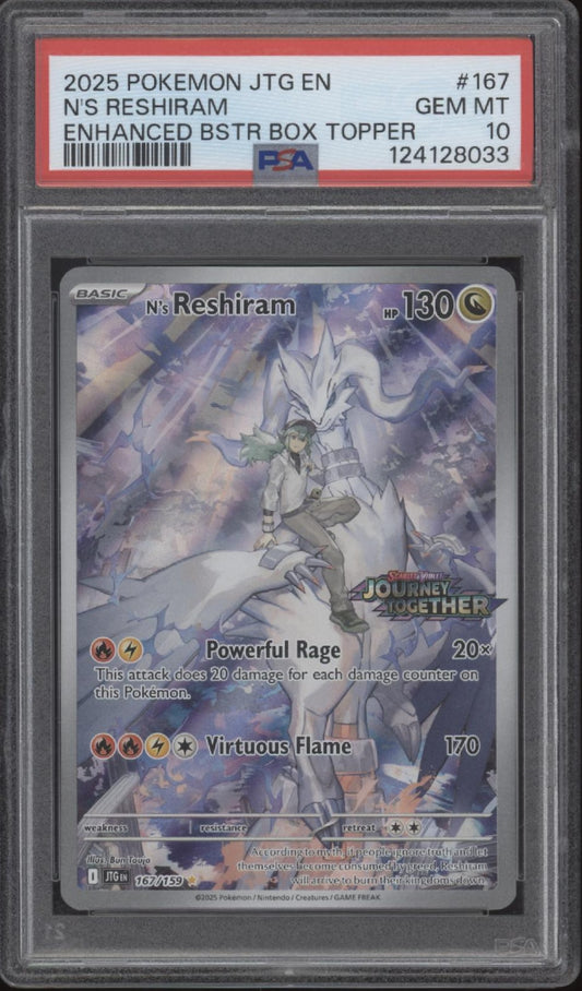 N's Reshiram Pokemon Journey Together Enhanced Topper #167 PSA 10