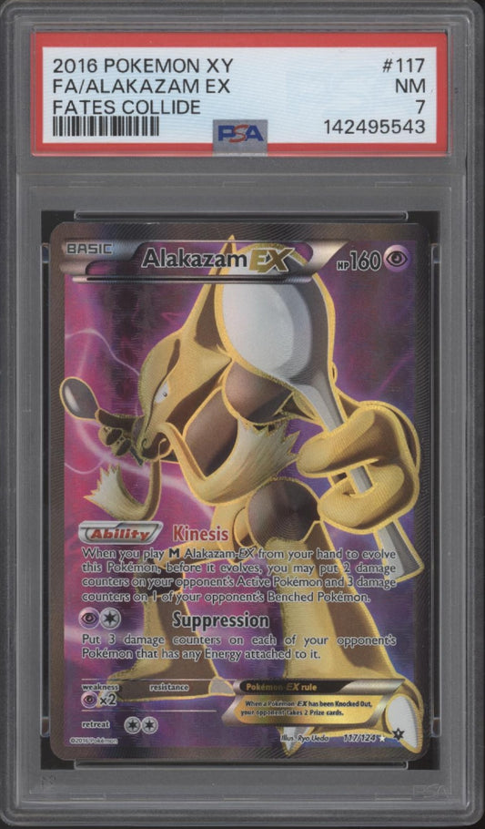 Alakazam ex Pokemon Fates Collide Full Art #117 PSA 7