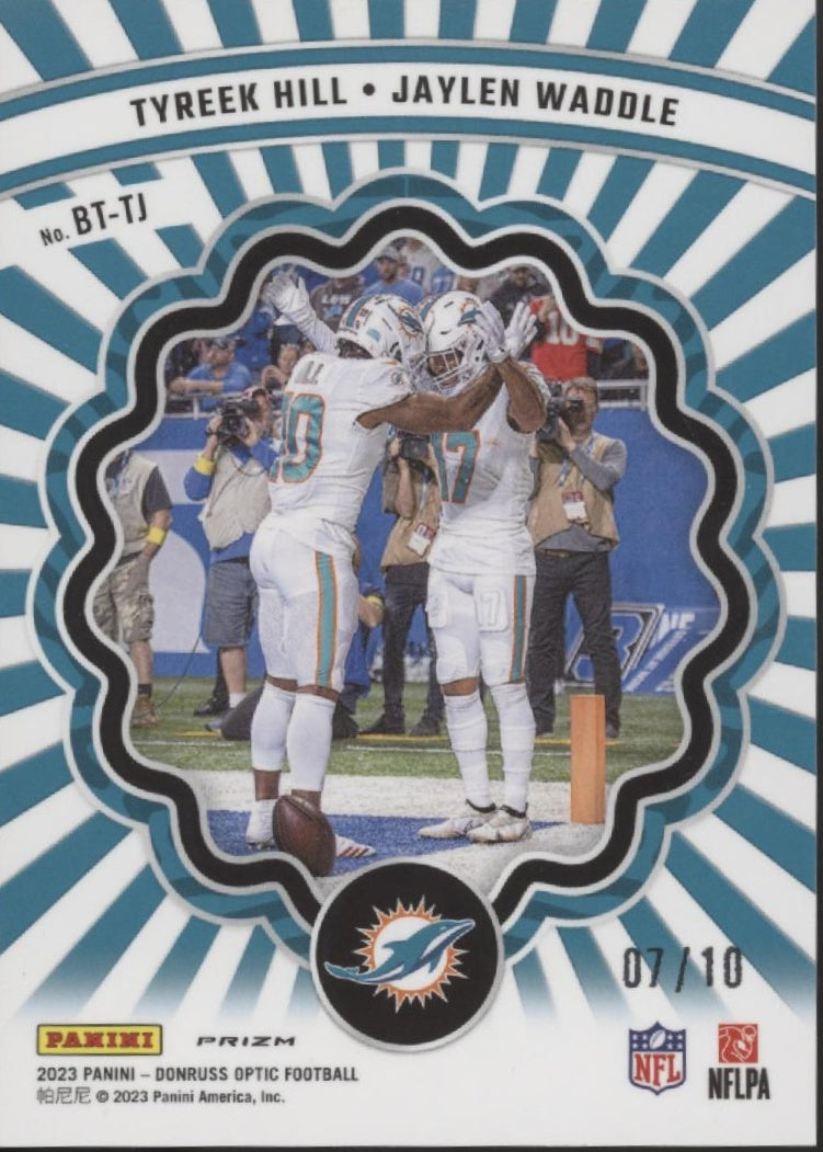 Tyreek Hill / Jaylen Waddle 2023 Panini Donruss Optic Tuddys Prizm 07/10 #BT-TJ、Collector Store LLC、kayou