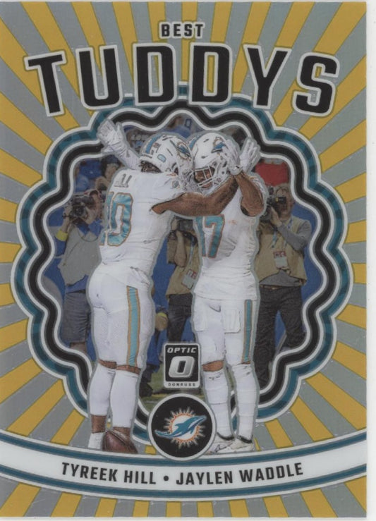 Tyreek Hill / Jaylen Waddle 2023 Panini Donruss Optic Tuddys Prizm 07/10 #BT-TJ