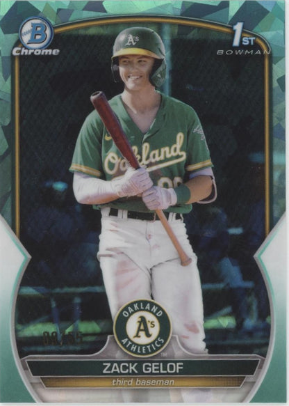 Zack Gelof 2023 Bowman Chrome Aqua Ice Refractor 09/55 #BCP-1