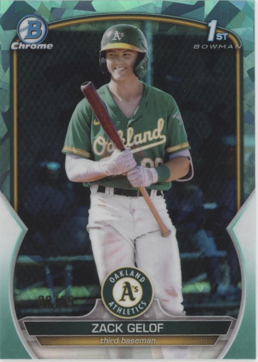 Zack Gelof 2023 Bowman Chrome Aqua Ice Refractor 09/55 #BCP-1
