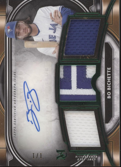Bo Bichette 2021 Topps Museum Collection Green Swatch Auto 1/1 #SPTRA-BBI