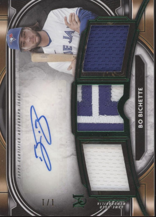Bo Bichette 2021 Topps Museum Collection Green Swatch Auto 1/1 #SPTRA-BBI