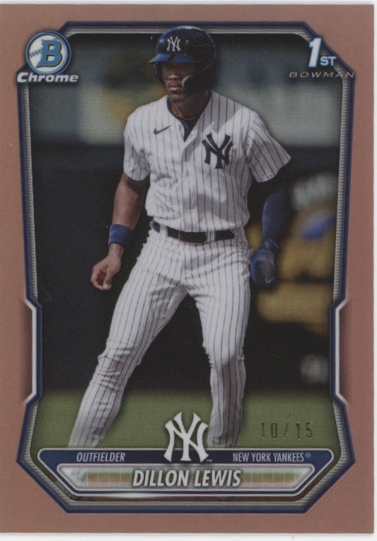 Dillon Lewis 2026 Bowman Chrome Rose Gold Refractor 10/15 #BCP-148