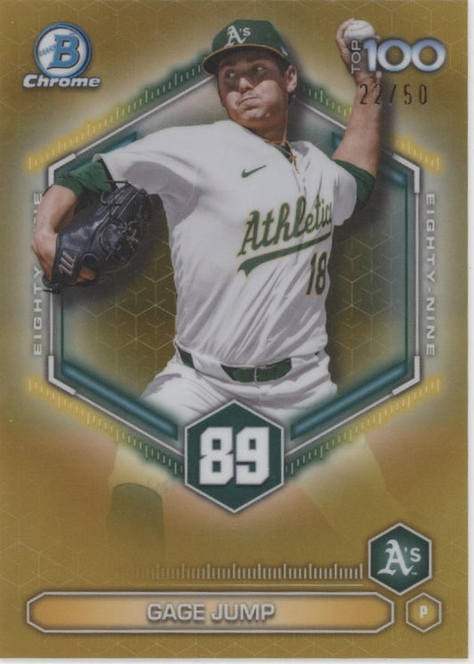 Gage Jump 2026 Bowman Chrome Top 100 Gold Refractor 22/50 #BTP-89