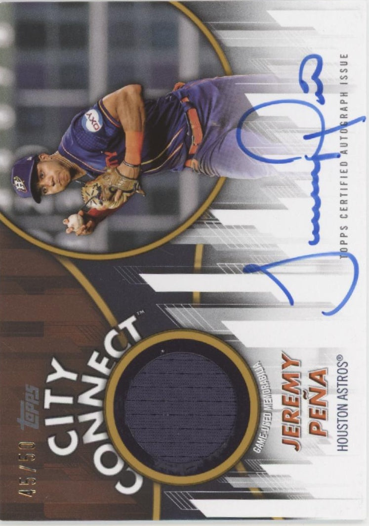 Jeremy Pena 2026 Topps City Connect Swatch Auto 45/50 #CCAR-JP