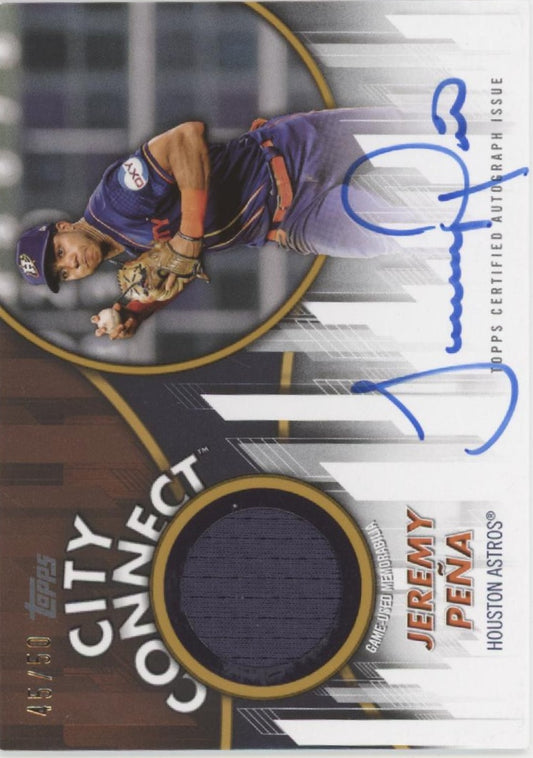 Jeremy Pena 2026 Topps City Connect Swatch Auto 45/50 #CCAR-JP