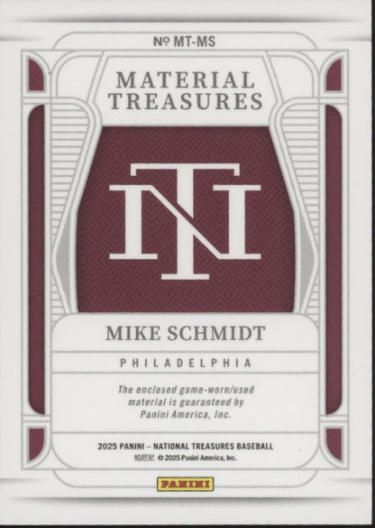 Mike Schmidt 2025 Panini National Treasures Swatch 06/10 #MT-MS
