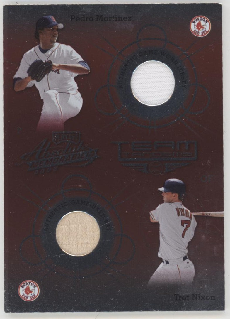 Pedro Martinez / Trot Nixon 2002 Playoff Absolute Memorabilia Swatches #TT-6