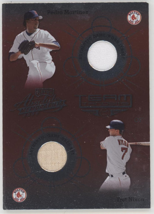 Pedro Martinez / Trot Nixon 2002 Playoff Absolute Memorabilia Swatches #TT-6