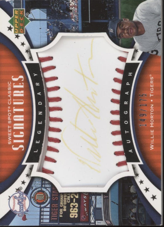 Willie Horton 2007 Upper Deck Sweet Spot Classic Relic Auto 149/175 #SPS-WH