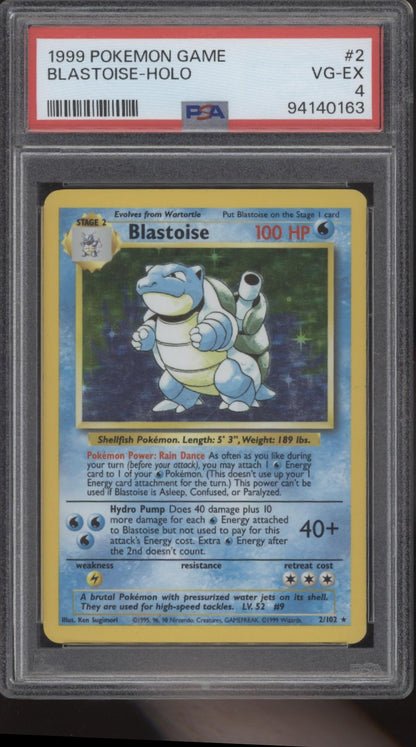 Blastoise Pokemon Base Set Holo #2 PSA 4