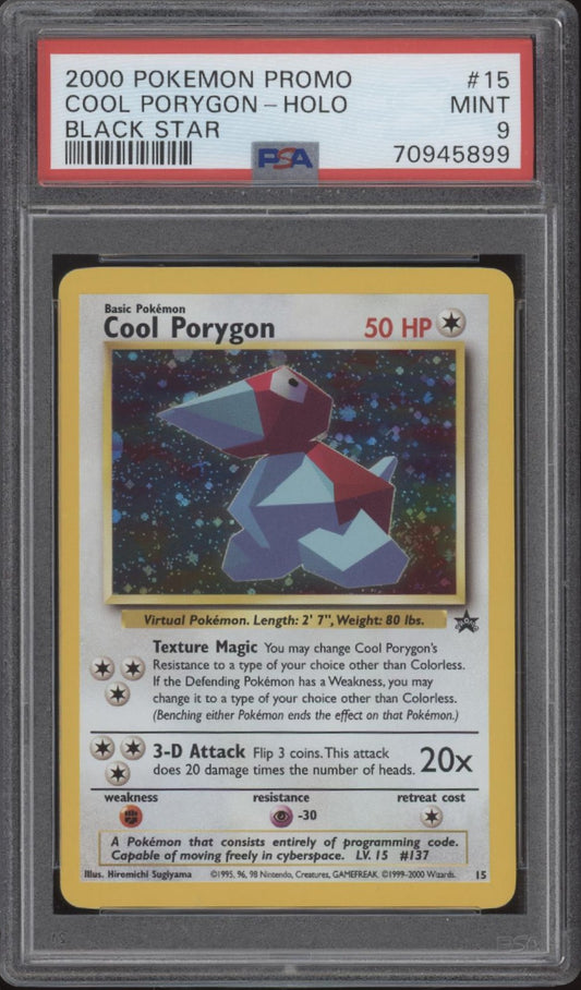 Cool Porygon Pokemon Black Star Promo Holo #15 PSA 9