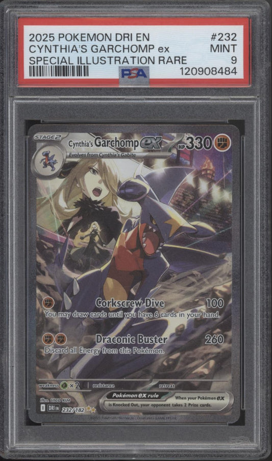 Cynthia's Garchomp ex Pokemon Destined Rivals Special Illustration Rare PSA 9