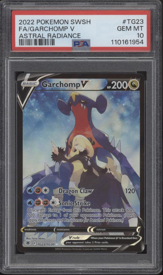 Garchomp V Pokemon Astral Radiance Full Art #TG23 PSA 10