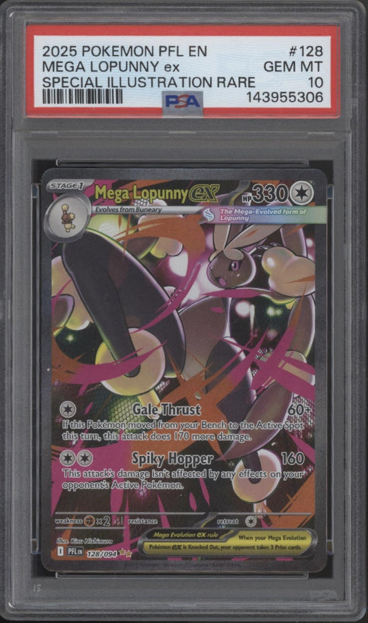 Mega Lopunny ex Pokemon Phantasmal Flames Special Illustration Rare #128 PSA 10