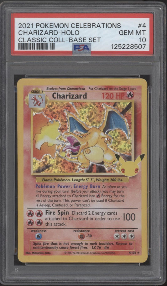Charizard Pokemon Celebrations Classic Collection Base Set Holo #4 PSA 10