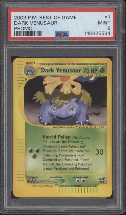 Dark Venusaur Pokemon Best of Game Promo #7 PSA 9