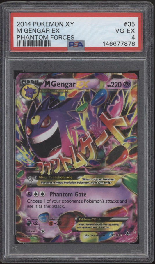 M Gengar ex Pokemon Phantom Forces #35 PSA 4