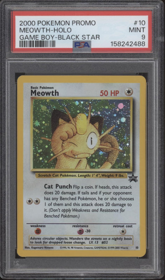 Meowth Pokemon Game Boy Black Star Promo Holo #10 PSA 9 #1