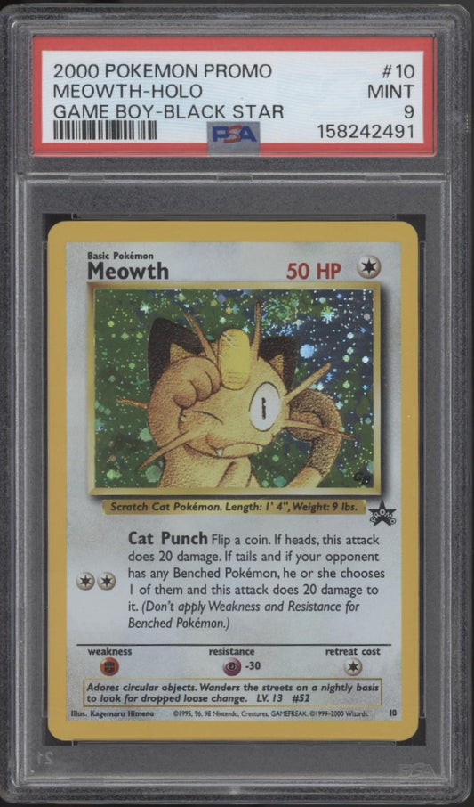 Meowth Pokemon Game Boy Black Star Promo Holo #10 PSA 9 #2