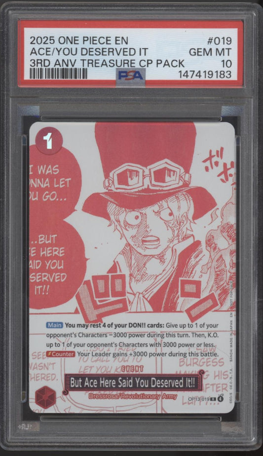 But Ace Here Said You Deserved It!! One Piece 3rd Anniversary Treasure CP PSA 10