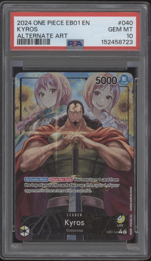 Kyros One Piece Card Game EB01 Alternate Art #040 PSA 10