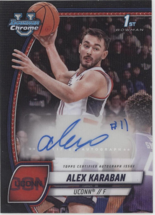 Alex Karaban 2024-25 Bowman Chrome University Refractor Auto #100