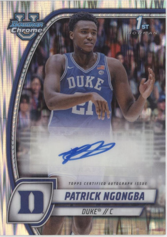 Patrick Ngongba 2024-25 Bowman Chrome University Shock Refractor Auto #58