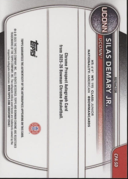 Silas Demary Jr. 2025-26 Bowman Chrome University Prospects Refractor Auto 173/499