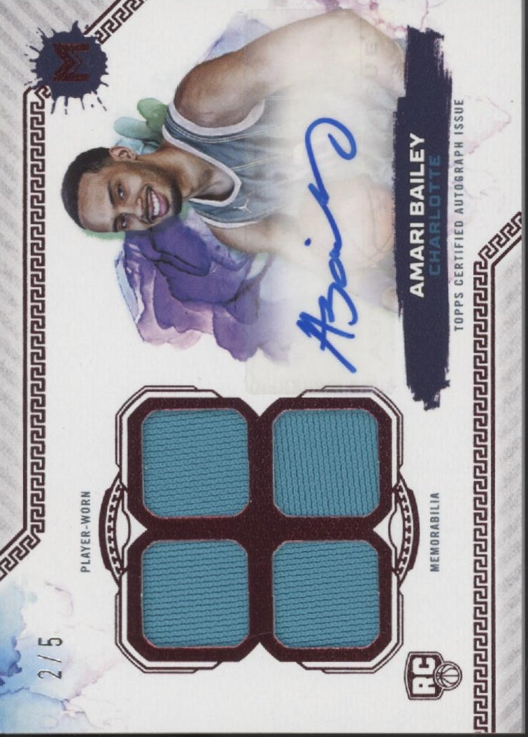 Amari Bailey 2024 Topps Motif Red Swatch RC Auto 2/5 #MQA-AB