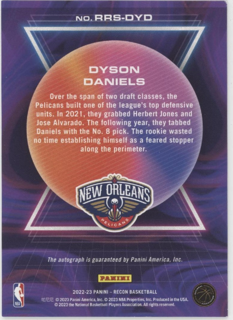 Dyson Daniels 2022-23 Panini Recon RC Auto 51/75 #RRS-DYD