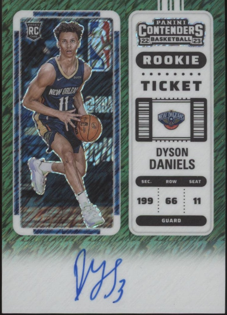 Dyson Daniels 2022-23 Panini Contenders Rookie Ticket Green Shimmer RC Auto