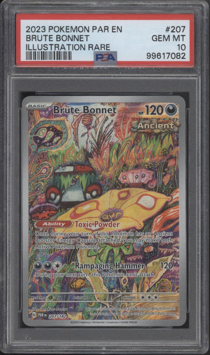 Brute Bonnet Pokemon Paradox Rift Illustration Rare #207 PSA 10