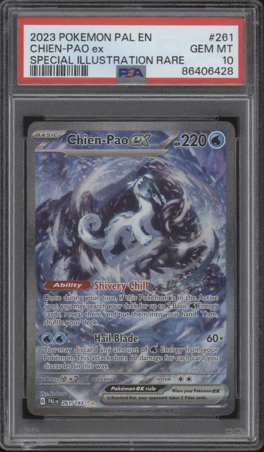 Chien-Pao ex Pokemon Paldea Evolved Special Illustration Rare #261 PSA 10