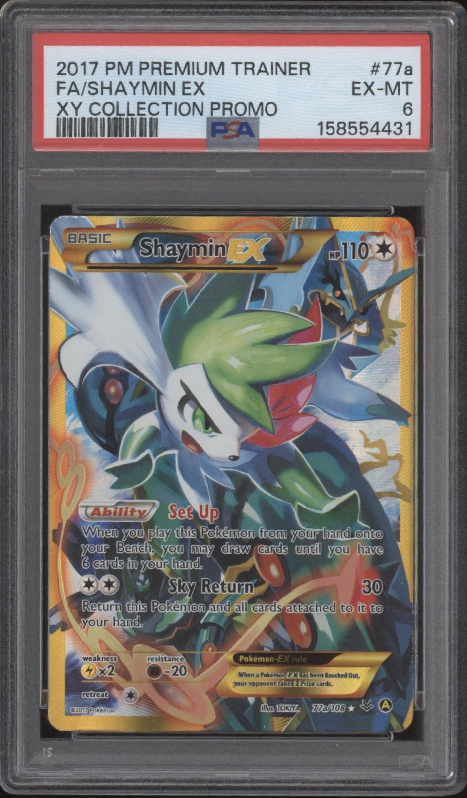 Shaymin ex Pokemon XY Collection Promo Full Art #77a PSA 6