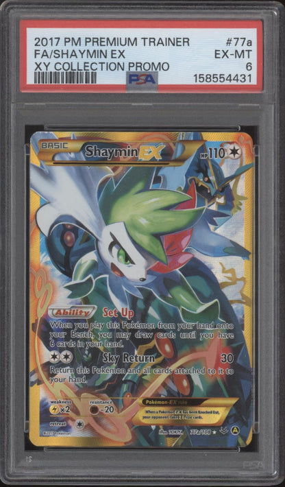 Shaymin ex Pokemon XY Collection Promo Full Art #77a PSA 6